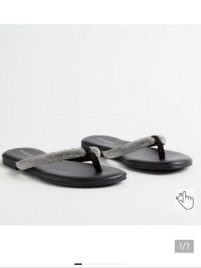 🆕️🩴BLACK RHINESTONE TUBING FLIP FLOP - WW🩴